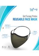 Turaag ProteX Three Layered Face Protection Mask For Women - 2 Pcs - Army Green Color