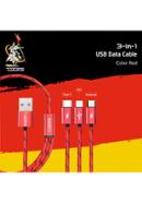 Teutons 3 in 1 USB Cable - Red