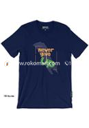 Never Give Up T-Shirt - M Size (Navy Blue Color)