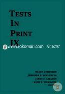 Tests in Print IX: An Index to Tests, Test Reviews, and the Literature on Specific Tests