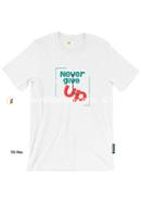 Never Give Up T-Shirt - M Size (White Color)