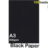 Card Thick Art Paper A3 Black 300 GSM - 10 Sheetss