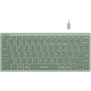 A4Tech FBX51C (Mini) (Bluetooth Plus 2.4G) RECHARGEABLE (Typc-C) WIRELESS Keyboard - English Layout Matcha Green
