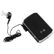 AA Super Axon F-16 Pocket Model Hearing AID Ear Machine with Superior Sound Quality Amplifier and Mini Adjustable Tone for Deaf People Suitable for upto 50 Percent Hearing Loss (With 3 Month Warranty, For Single Ear, Black)