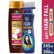 ANTI HAIR-FALL BUNDLE - Parachute Anti Hairfall Oil Extra Care 300ml (Root Applier) and Parachute Naturale Shampoo Advanced Hair Fall Control 345ml