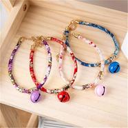 Adjustable Japanese Pet Collar Retro-Style Cat Neck Ring With Bell