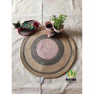 Ahyan Handicraft 1Pcs Regular Jute Round Floor Mat/Rug (3feet) with 3Pcs Planter Basket Set Combo