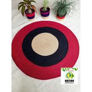 Ahyan Handicraft 1 Pcs Regular Jute Round Floor Mat/Rug (3 feet) with 3 Pcs Planter Basket Set Combo image