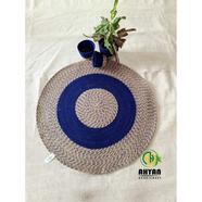 Ahyan Handicraft 1 Pcs Regular Jute Round Floor Mat/Rug (3 feet) with 3 Pcs Planter Basket Set Combo image