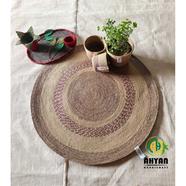 Ahyan Handicraft 1 Pcs Regular Jute Round Floor Mat/Rug (3 feet) with 3 Pcs Planter Basket Set Combo image