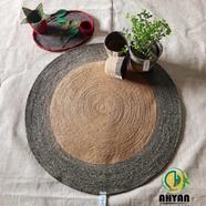 Ahyan Handicraft 1 Pcs Regular Jute Round Floor Mat/Rug (3 feet) with 3 Pcs Planter Basket Set Combo image
