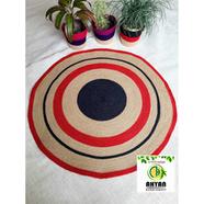 Ahyan Handicraft 1 Pcs Regular Jute Round Floor Mat/Rug (3 feet) with 3 Pcs Planter Basket Set Combo image