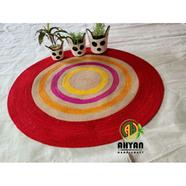 Ahyan Handicraft 1 Pcs Regular Jute Round Floor Mat/Rug (3 feet) with 3 Pcs Planter Basket Set Combo