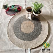 Ahyan Handicraft 1 Pcs Regular Jute Round Floor Mat/Rug (3 feet) with 3 Pcs Planter Basket Set Combo image