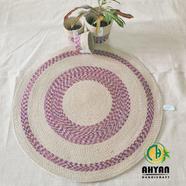 Ahyan Handicraft Colorful Printed Jute Round Floor Mat/Rug - 8 Feet