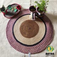 Ahyan Handicraft Colorful Printed Jute Floor Mat/Rug - 5 feet
