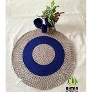 Ahyan Handicraft Colorful Printed Jute Round Floor Mat/Rug - 6Feet