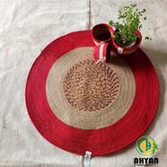 Ahyan Handicraft Colorful Printed Jute Floor Mat/Rug - 4 feet