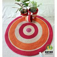 Ahyan Handicraft Colorful Printed Jute Floor Mat/Rug - 4 feet