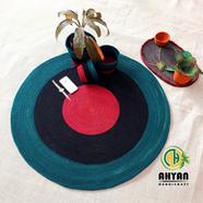 Ahyan Handicraft Colorful Printed Jute Floor Mat/Rug image