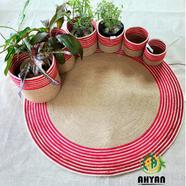 Ahyan Handicraft Colorful Printed Jute Floor Mat/Rug - 10 feet