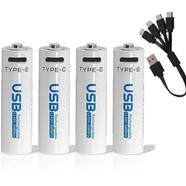 AiVR USB Rechargeable Batteries 4pc – AA – 1700mAh