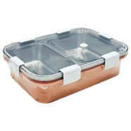 Airtight 2 Part Stainless Steel Tiffin Box Food Container With Spoon - MT034