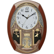 Ajanta– 2927 Classic Musical Pendulum Quartz Wall Clock with Decorative Diamonds – New Copper