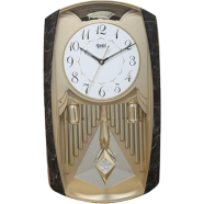 Ajanta Classic Musical Pendulum Quartz Wall Clock with Decorative Diamonds – 3227 – Golden