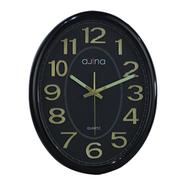 Ajina Tune Oval Wall Clock With Digit Black - 939933