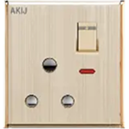 Akij Elegant 3 Pin Round Socket with - 15A image