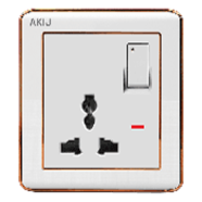 Akij Elite 3 Pin Universal Socket with Switch 13A image