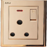 Akij Innova 3 Pin Round Socket With Switch 15A image