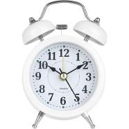 Alarm Clocks Alarm Clock Retro Twin Bell Metal Desk Table Analog Clock Silent with Night Light for Home Office Mini Travel Alarm Clock Digital Clock