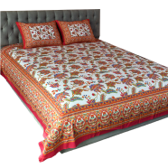 Allora Blossom Dreams Print Bed Sheet – Persian Red - PBS - 0050