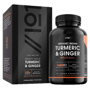 Alpha01 Organic Turmeric And Ginger 1440 mg With BioPerine - 90 Vegan Capsules