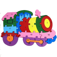 Alphabet and Number Wooden Jigsaw Puzzle - Train