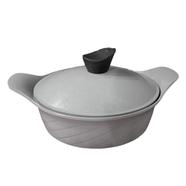 IHW Aluminum Die-cast ceramic coating Casserole 24cm Gray With Lid, Low - 5015CGR24L