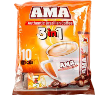 Ama 3 In 1 Authentic Brazilian Coffee Pouch Pack 10 Sticks 150 gm