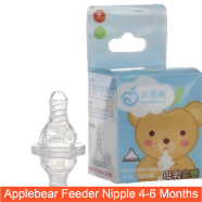 AppleBear Round Head Soft Silicone Nipple M 4-6months 2 Pcs