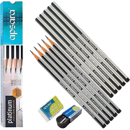 Apsara Platinum Extra Dark 2B Pencil FREE Sharpener and Eraser