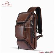 Armadea 5G 2 in 1 Crossbody Backpack For Document And Mini Laptop Carry Chocolate - ARM-321