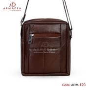 Armadea Biker Bag with Genuine Leather (Mini ) Chocolate - ARM-120