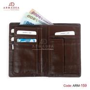 Armadea Buffelo Leather Semi Long Wallet Chocolate - ARM-159