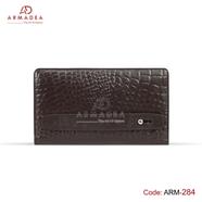 Armadea Crocodile Shape Ladies Clutch Bag with More Pocket Chocolate - ARM-284