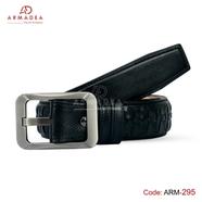Armadea Stylish Hand Made Bini Leather Belt Black - ARM-295