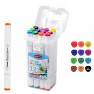 Art Markers Pen Dual Tip Colouring Pens Highlighter Pen Set with Case for Kids Adults Anime Drawing, Sketching, Painting 12 Colours icon