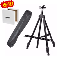Artists Portable Metal Easel With FREE Canvas 12/12 Inch