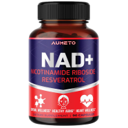 Aumeto Nad Plus Supplement With Nicotinamide Riboside NR Resveratrol Quercetin - 90 Capsules -523289722