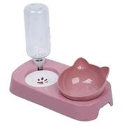 Automatic water Drinkable cat shaped Food Double Bowl